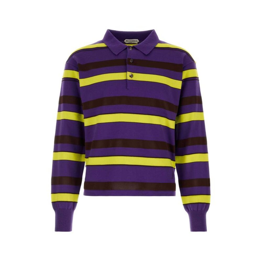 Jw Anderson Men Embroidered Cotton Blend Polo Shirt